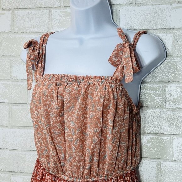 Sincerely Jules Tiered Maxi Dress Medium Boho Cottage Prairie Country Milkmaid‎ - Picture 3 of 10